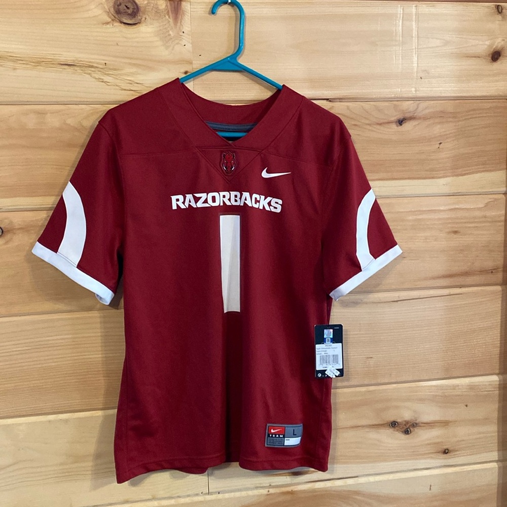 $20 NWT Arkansas Razorbacks Nike youth large jersey/shirt.